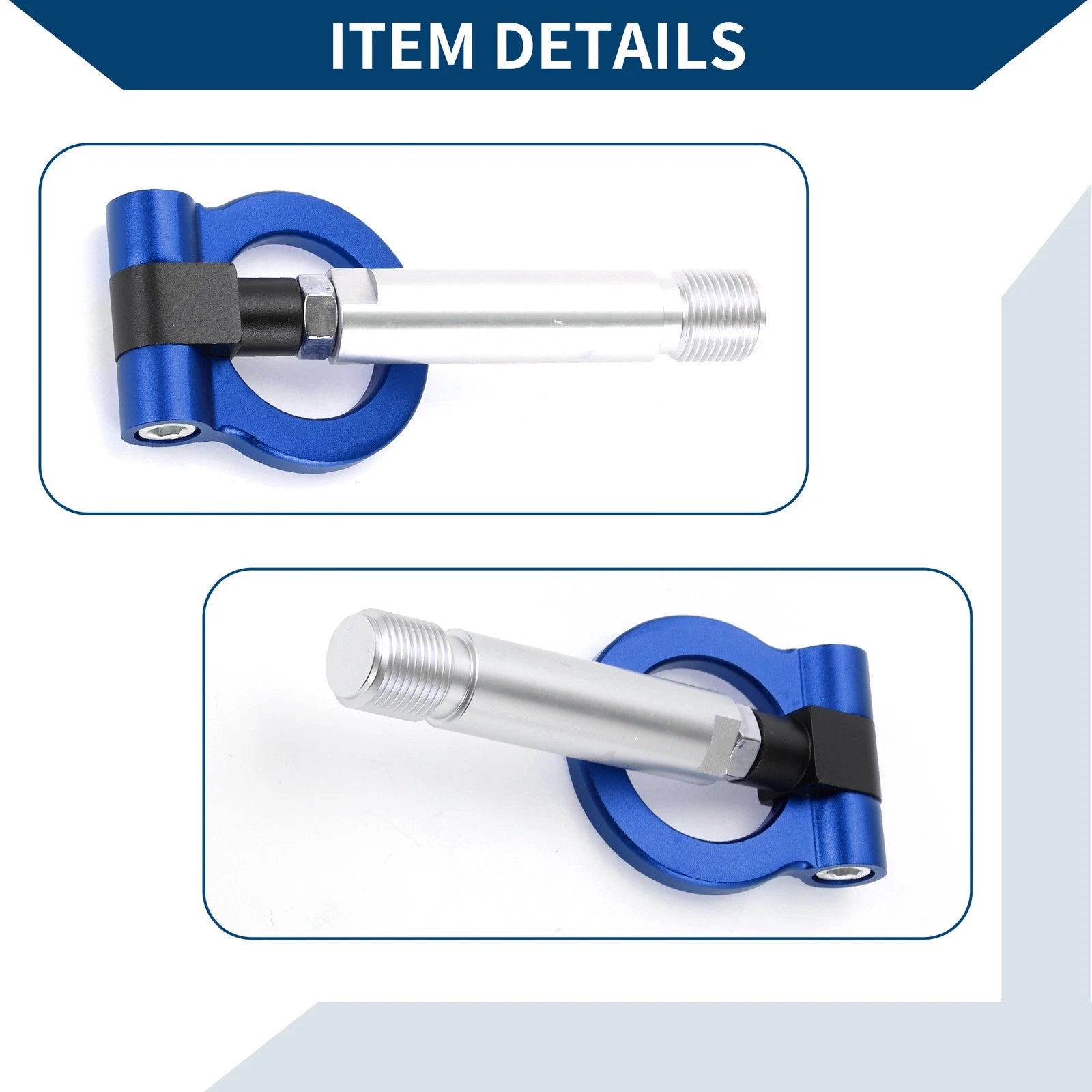 Tow Hook for Toyota Yaris (2023) - Metal Towing Ring, 23.0cm, Blue