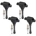 Set of 4 Ignition Coils and Spark Plugs for Nissan Juke (2011–2017)