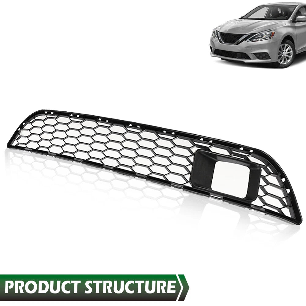 Front Bumper Lower Grille for Nissan Sentra (2015–2018) w/ Sensor Hole
