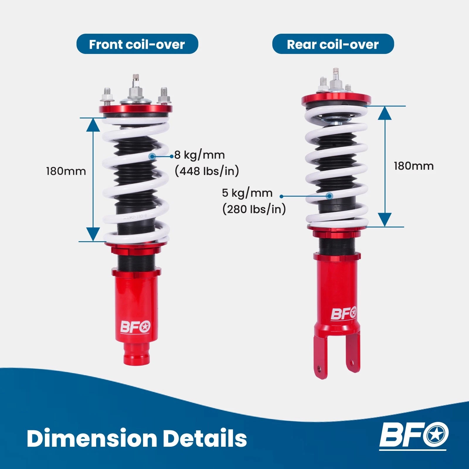 Coilovers Kit for Honda Civic (1992-2000) Adjustable Damper Shocks