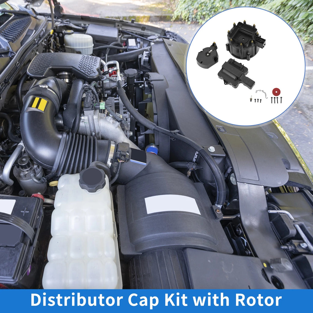 Distributor Cap Kit for Chevy GM SBC BBC 305 327 350 396 (Black)