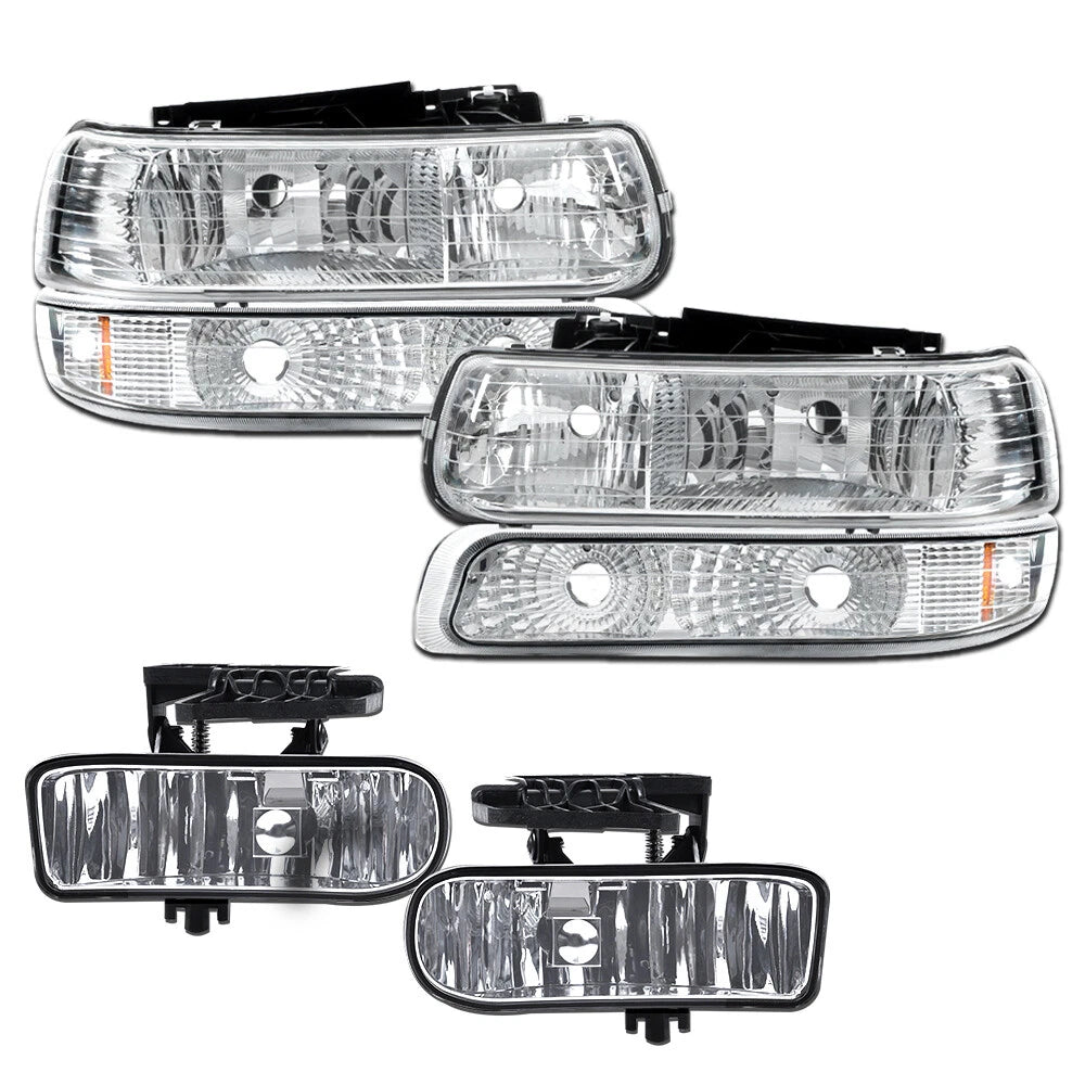 Chrome Headlights and Fog Lights for Suburban Tahoe Silverado (2000–2006)