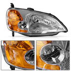 Headlights for Honda Civic 4-Door (2001–2003) Chrome Housing