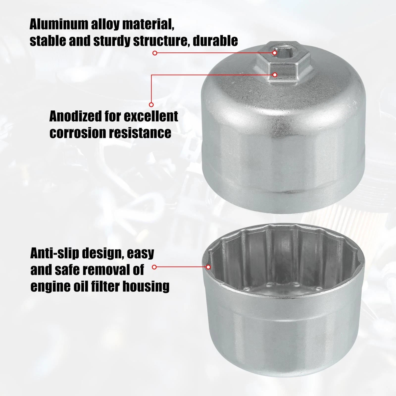 86mm 16 Flutes Oil Filter Wrench for BMW Volvo 