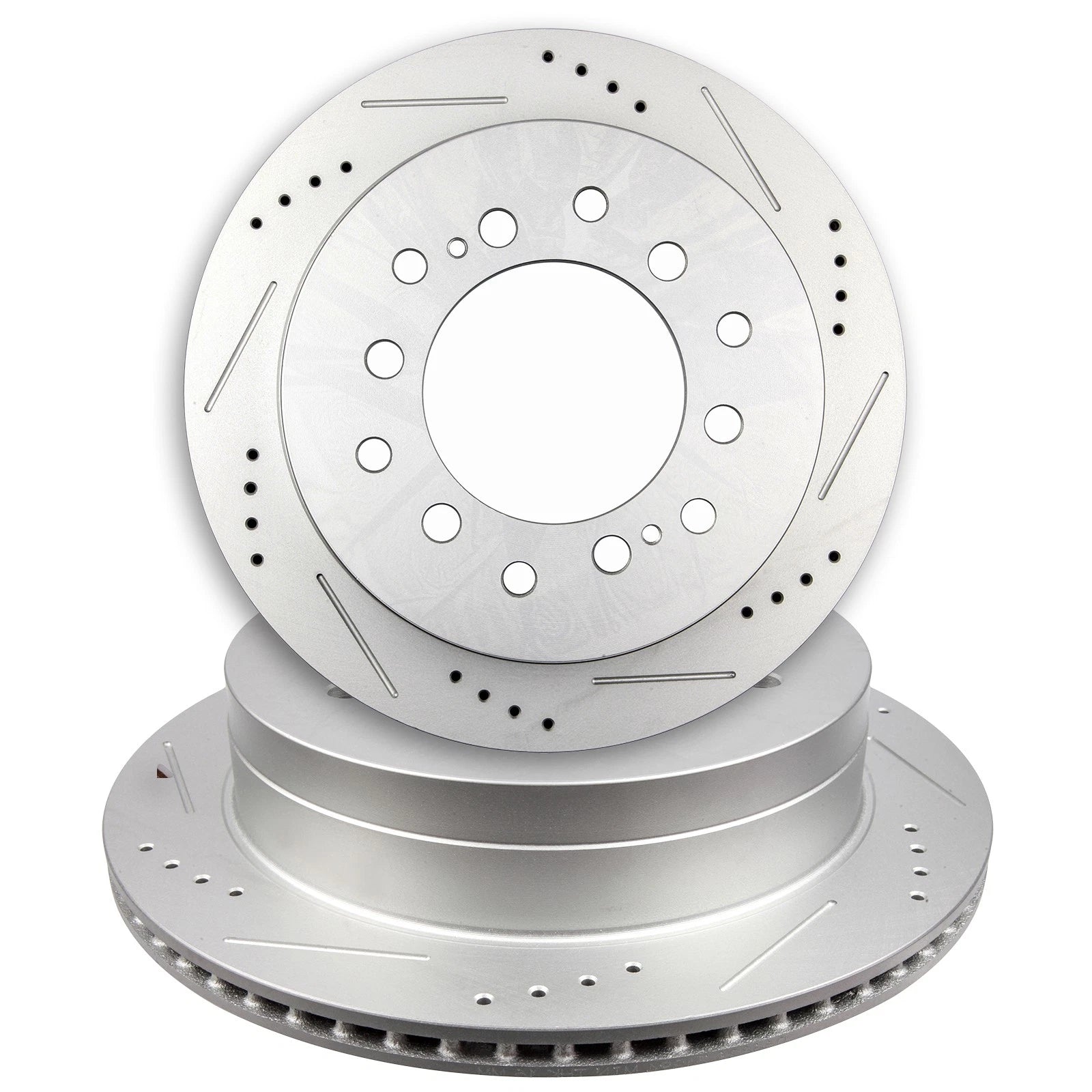 Set of 4 Drilled Slotted Brake Rotors with Ceramic Pads for Toyota Sequoia