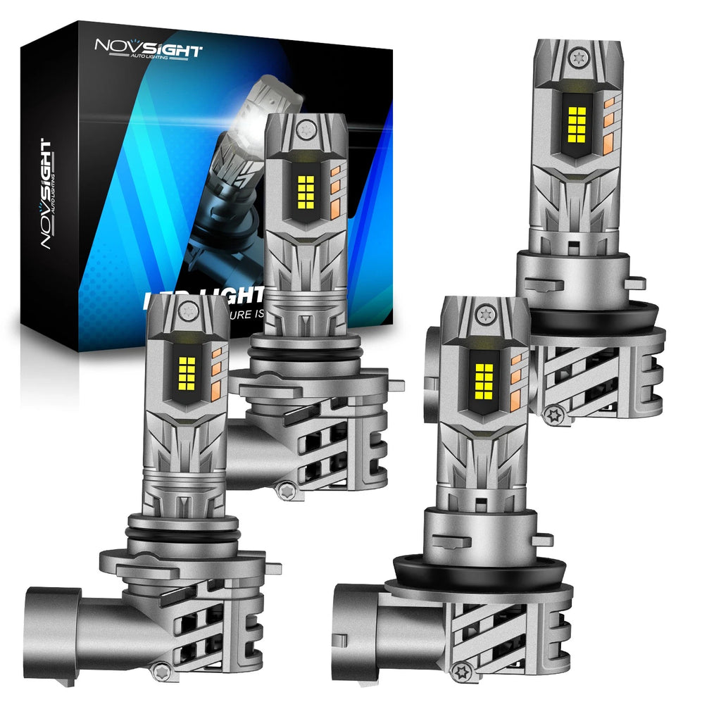 2X 9005 + H11 LED Headlight Bulbs for