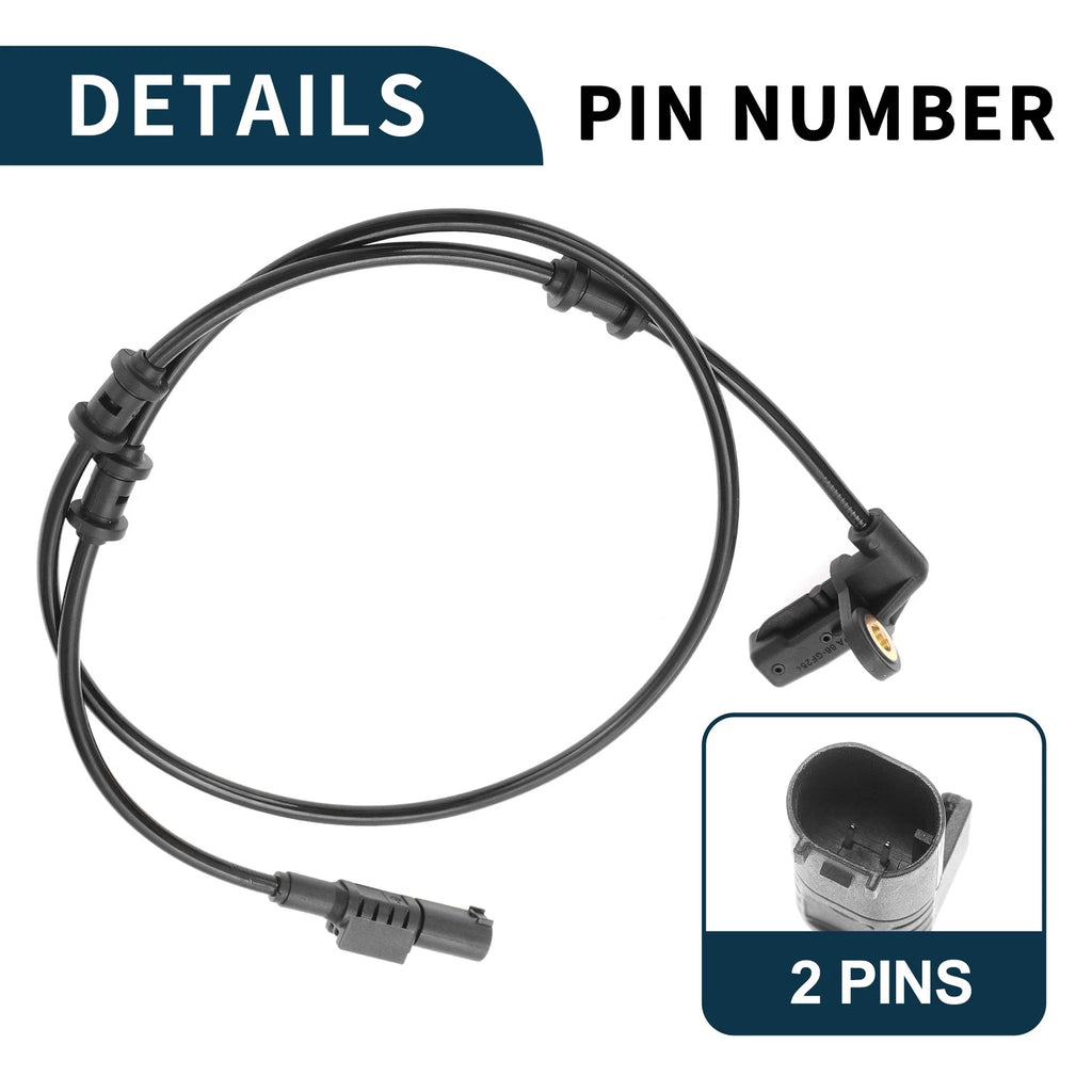 2pcs Front Left ABS Wheel Speed Sensor for Mercedes-Benz ML 500 (2000–2005) No.A1635421818