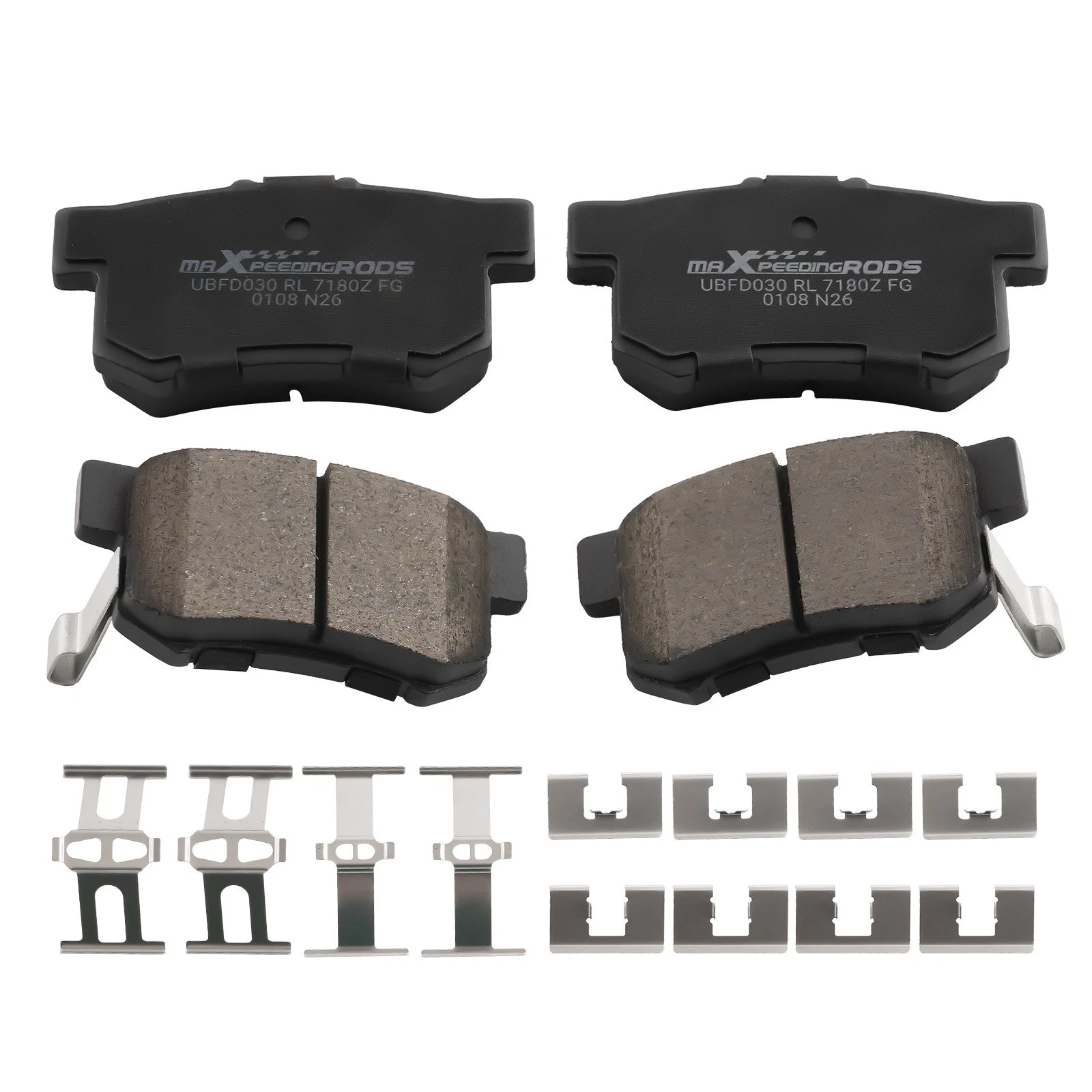 Set of 4 Rear Ceramic Brake Pads for Honda Accord Civic CR-Z Prelude S2000 (D537)