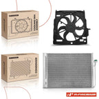 AC condenser and cooling fan assembly kit for BMW X6 (2008–2014)