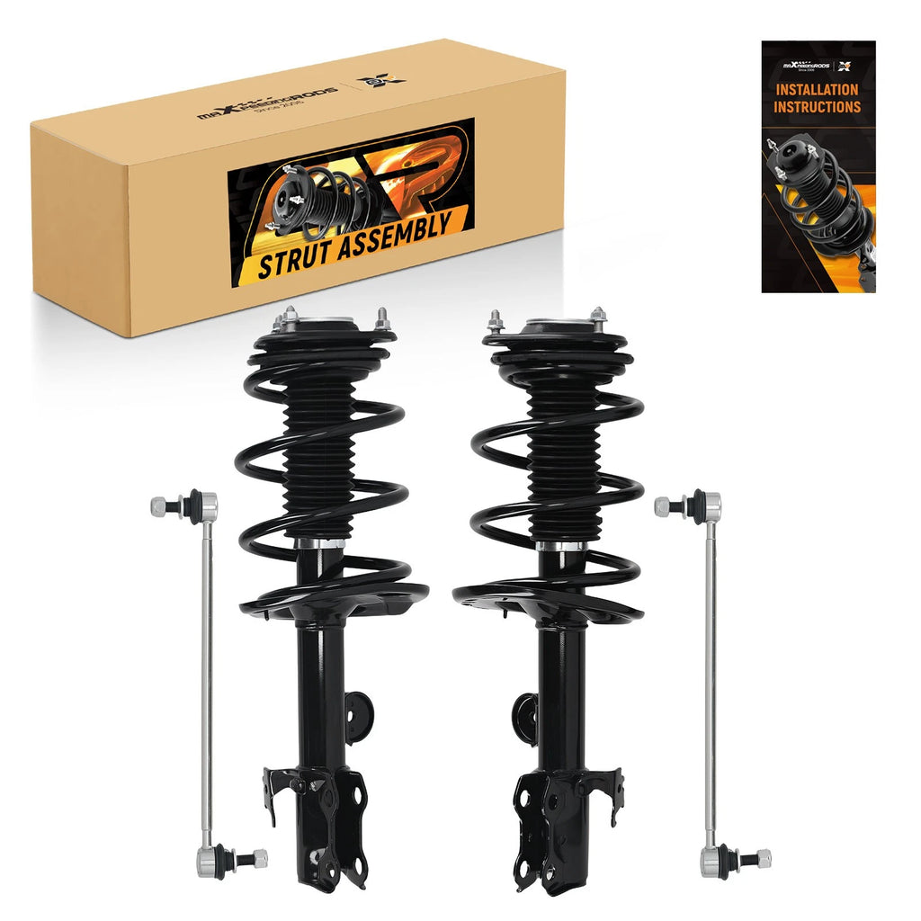 Front Strut w/ Coil Spring Assembly + Sway Bar Links For 2006-2012 Toyota RAV4