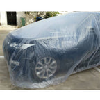50-Pack Clear Plastic Disposable Car Cover for Universal Fit