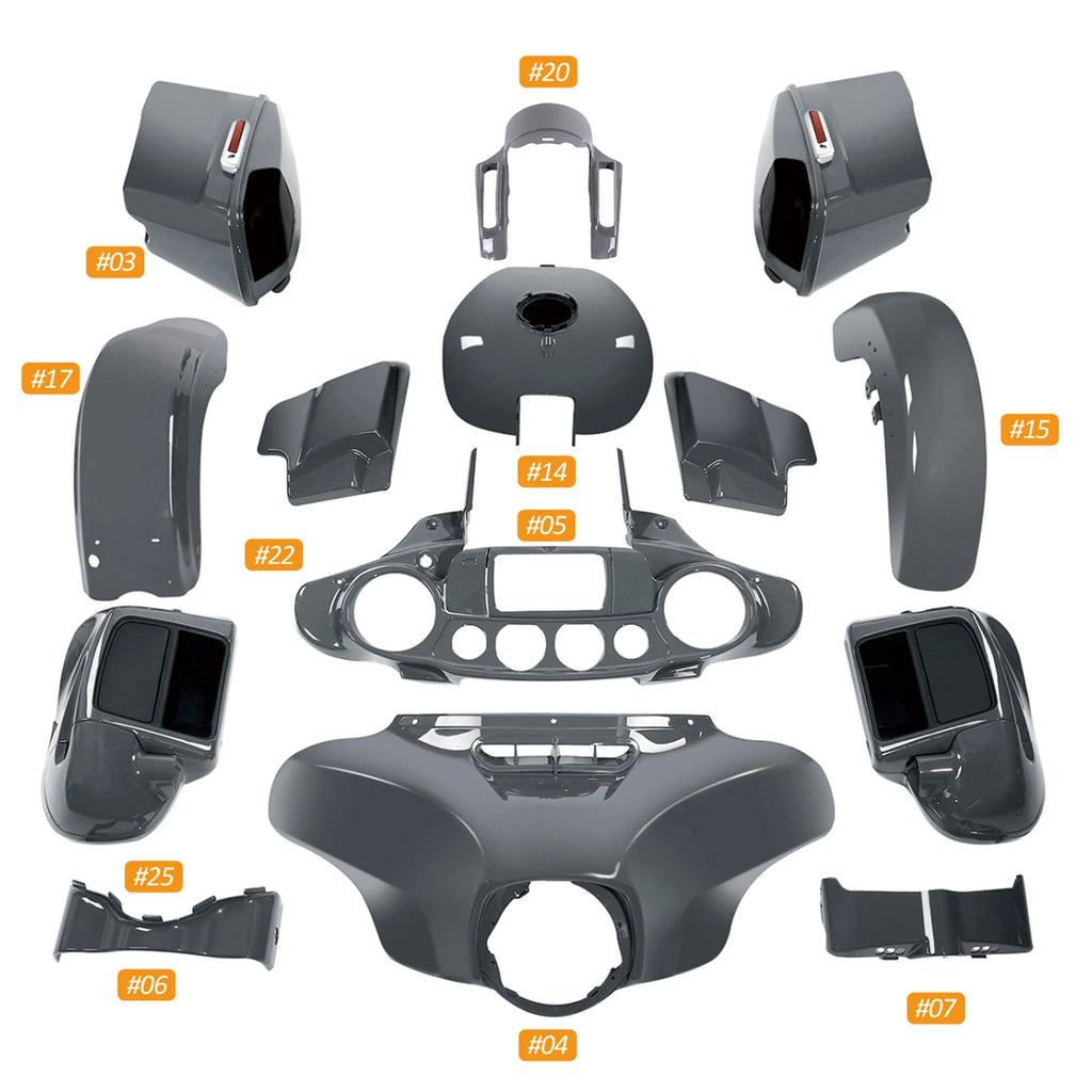 Fairings Body Work for Harley Touring CVO Street Glide (2014–2023) Gunship Gray