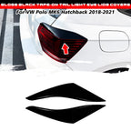 Gloss Black Tail Light Eye Lids Covers for VW Polo Hatchback (2018–2021)