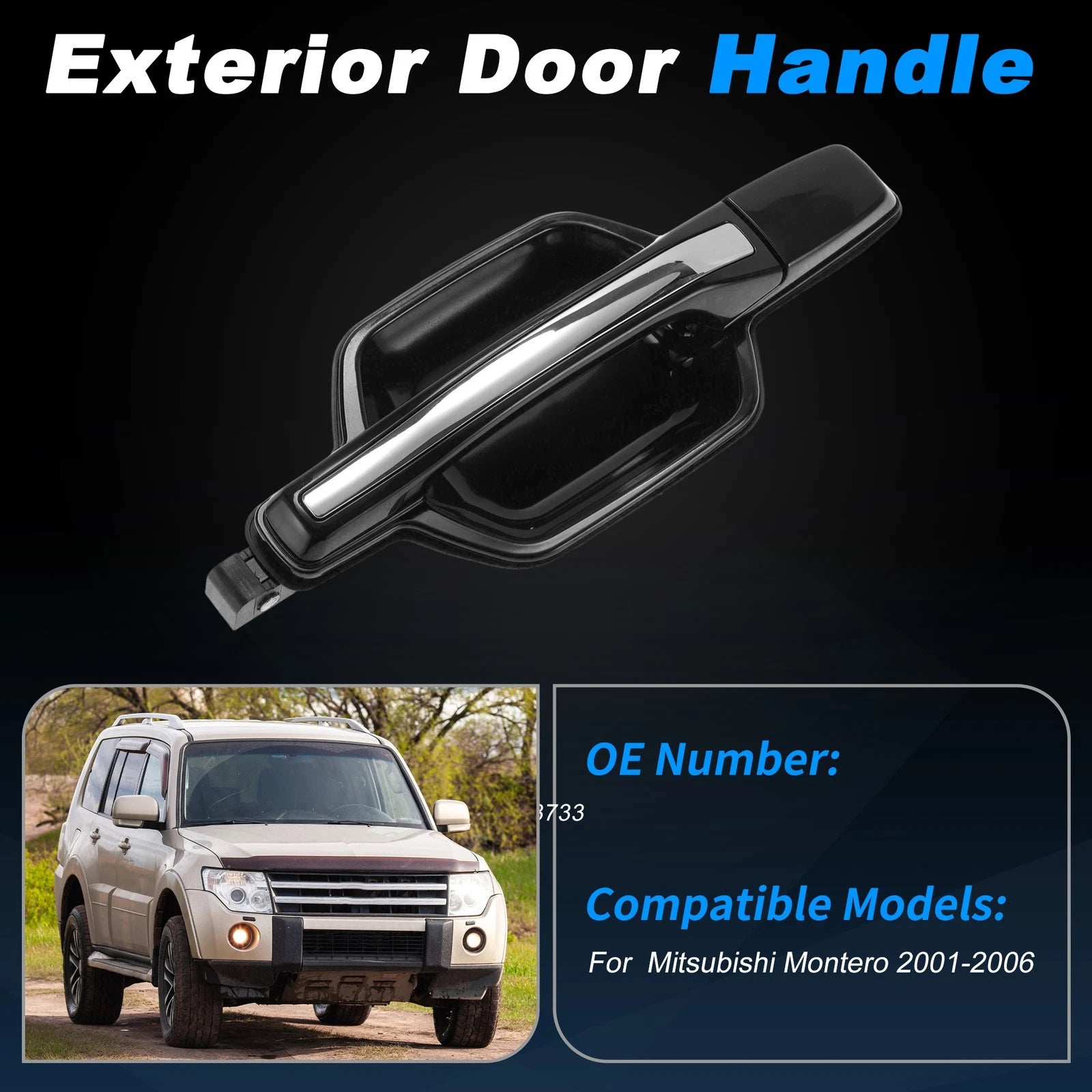 Rear Left Exterior Door Handle No.MR436913 for Mitsubishi Montero (2001–2006)