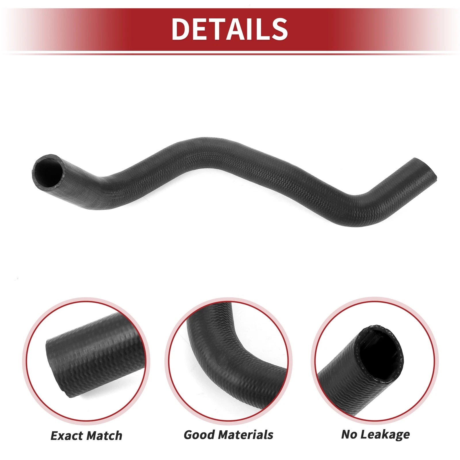 Radiator Hose for Toyota Tacoma 2.7L (2005–2015) No. 16572-75241 Rubber Black