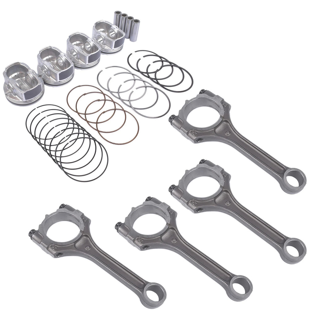 Set of 4 Connecting Rod and Piston Rings Kit for Kia Soul Veloster Accent (2012–2017)