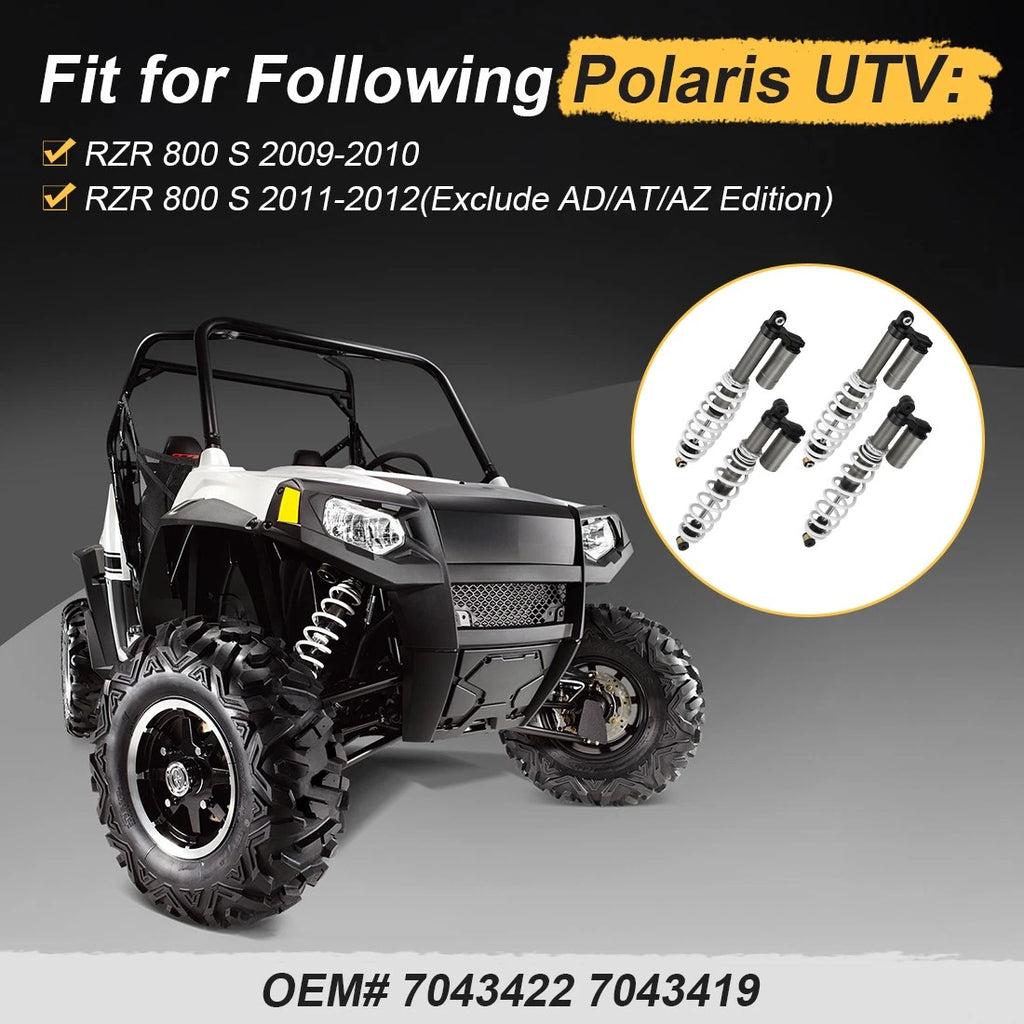 Set of 2 Performance Air Shock Absorbers for Polaris RZR S 800 EFI (2009–2012)