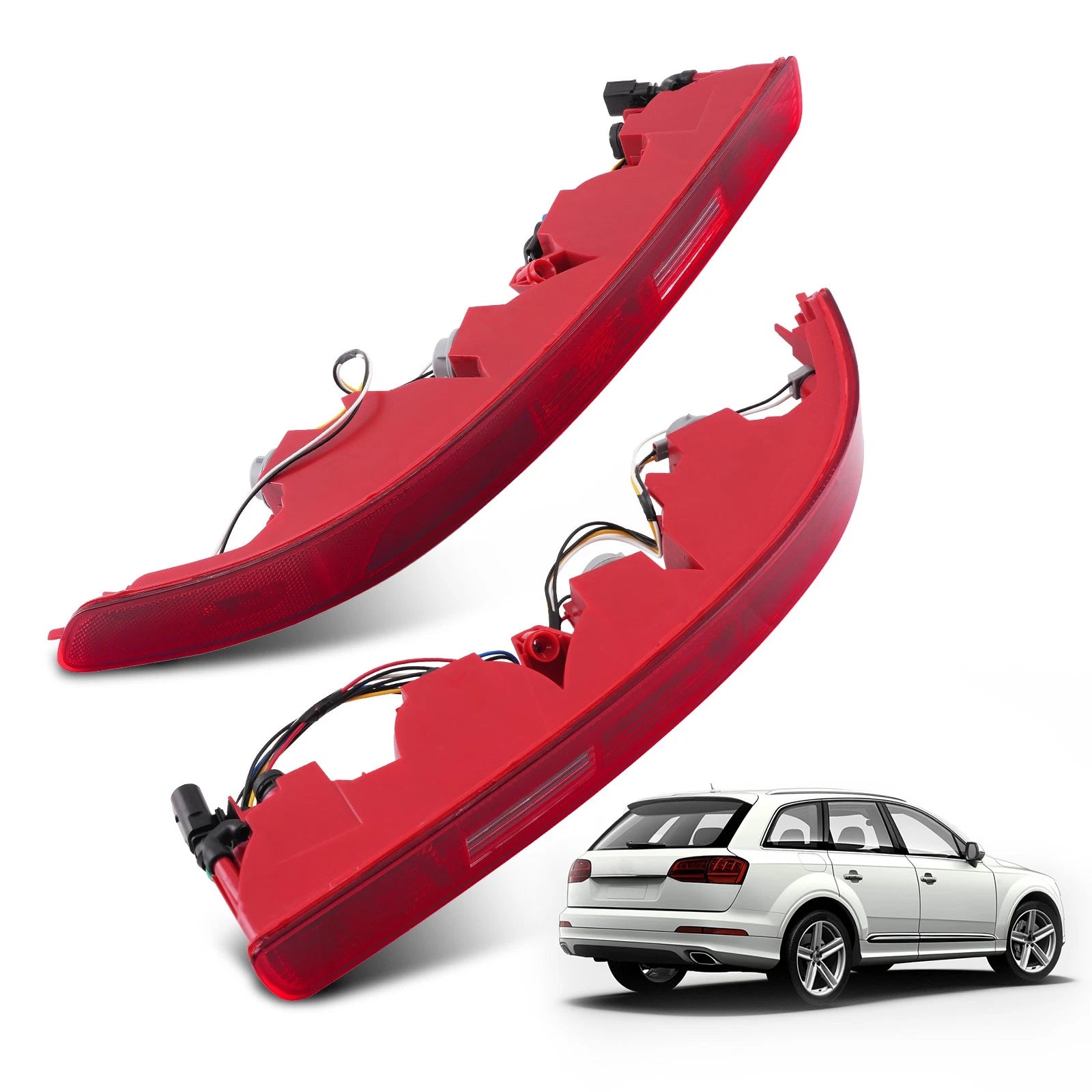 Pair Halogen Rear Bumper Light Reflector Lamps for Audi Q7 (2006–2015)