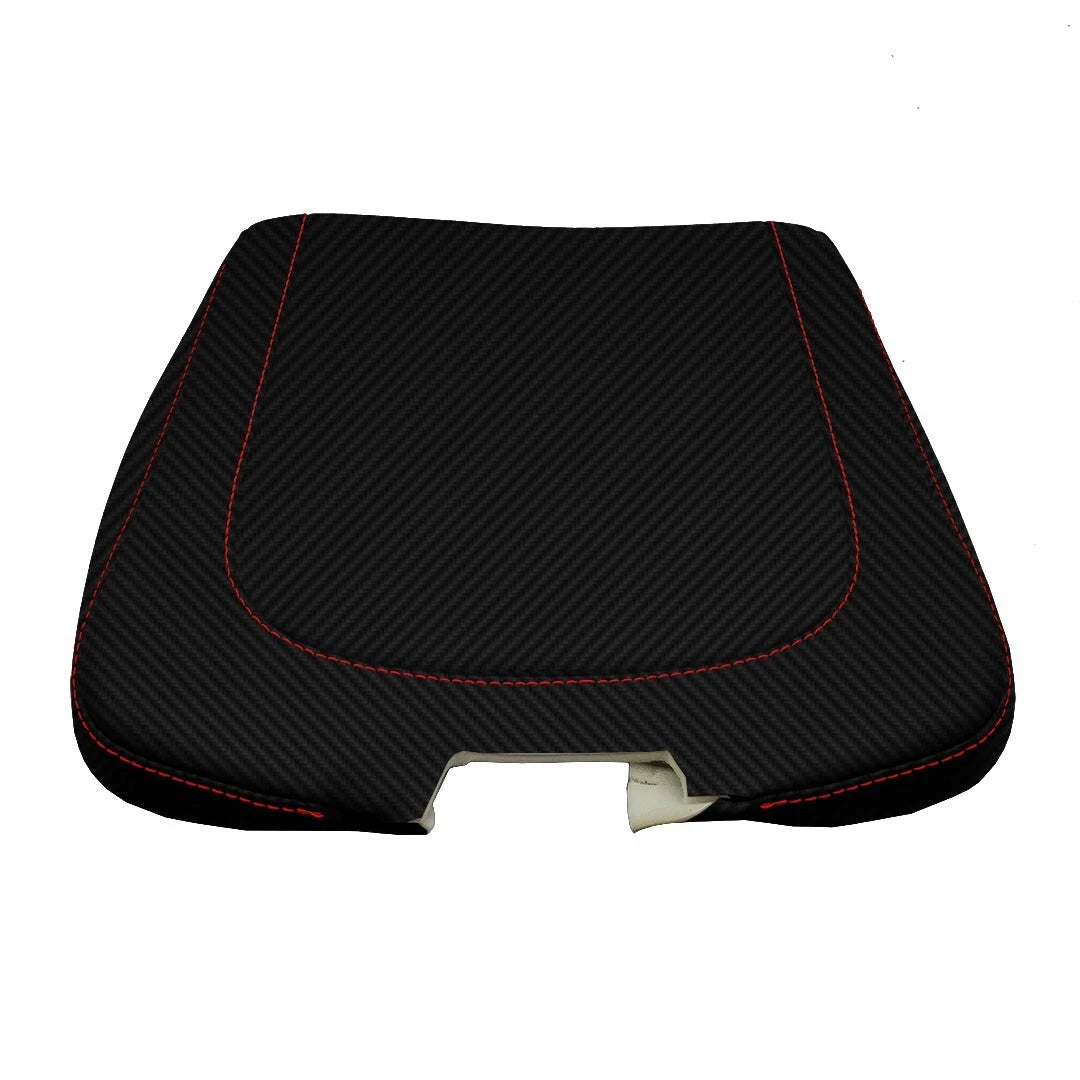 Console Armrest Jump Seat Carbon for Dodge Ram (2013–2018) Red Stitch