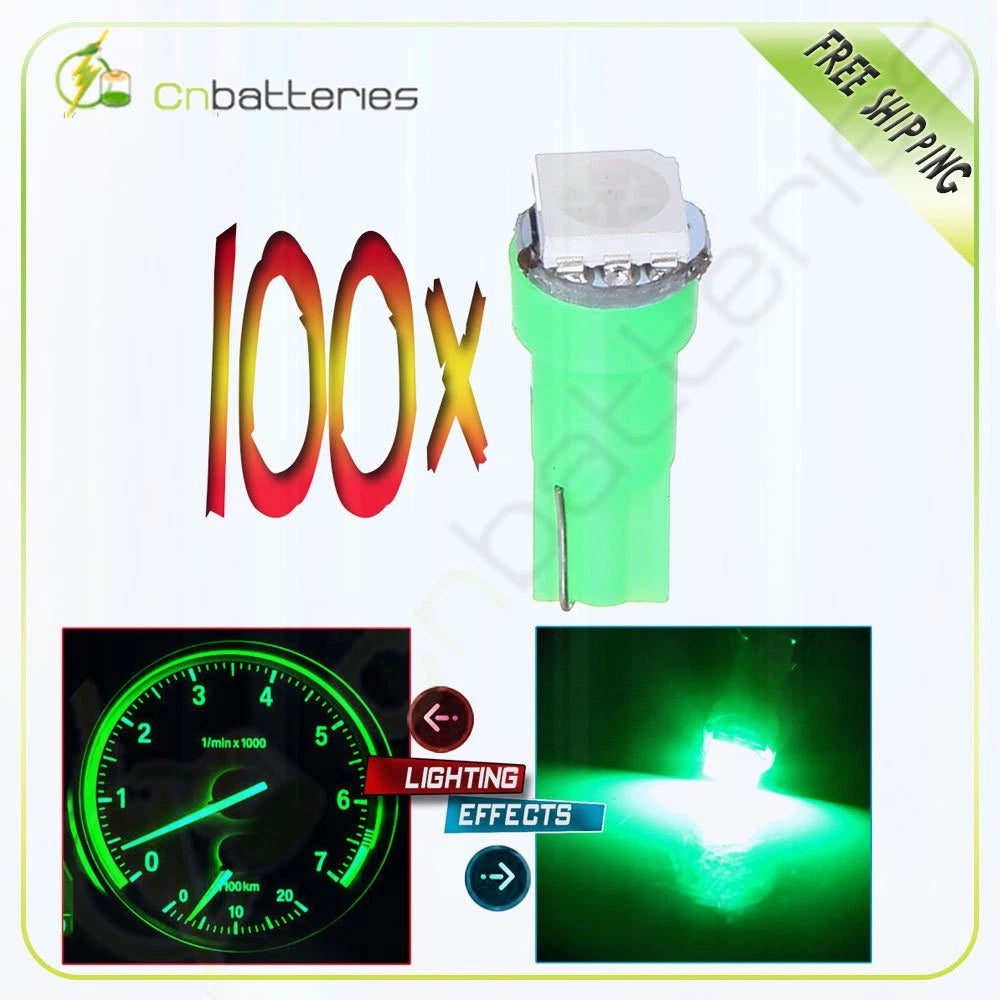 100X T5 74 17 18 37 70 73 2721 5050 SMD LED Light Bulbs for Cars