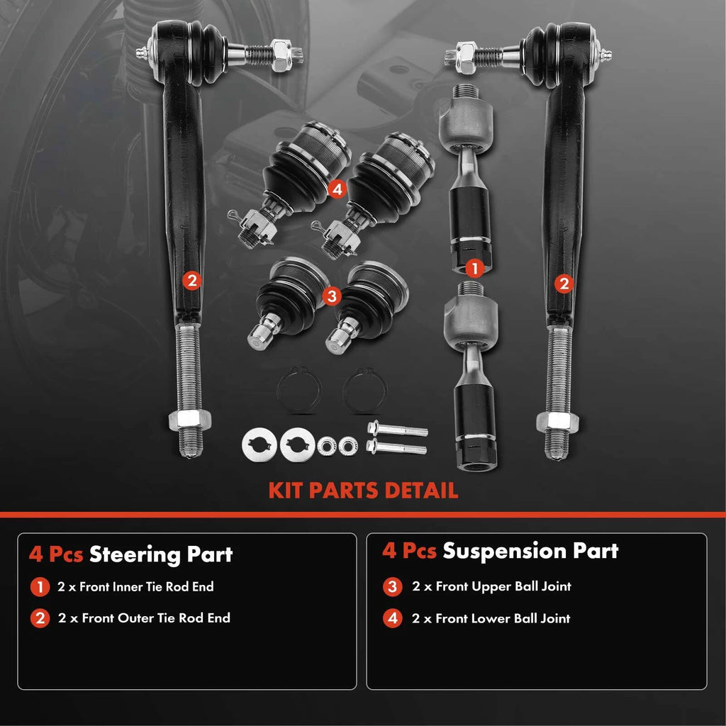 8x Tie Rod Ends for Chevy Trailblazer GMC Envoy (2002-2009)