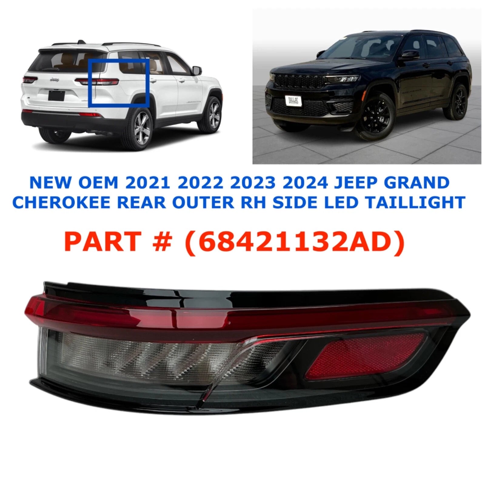 LED Taillight for Jeep Grand Cherokee (2021–2024) - Rear Outer Right Side