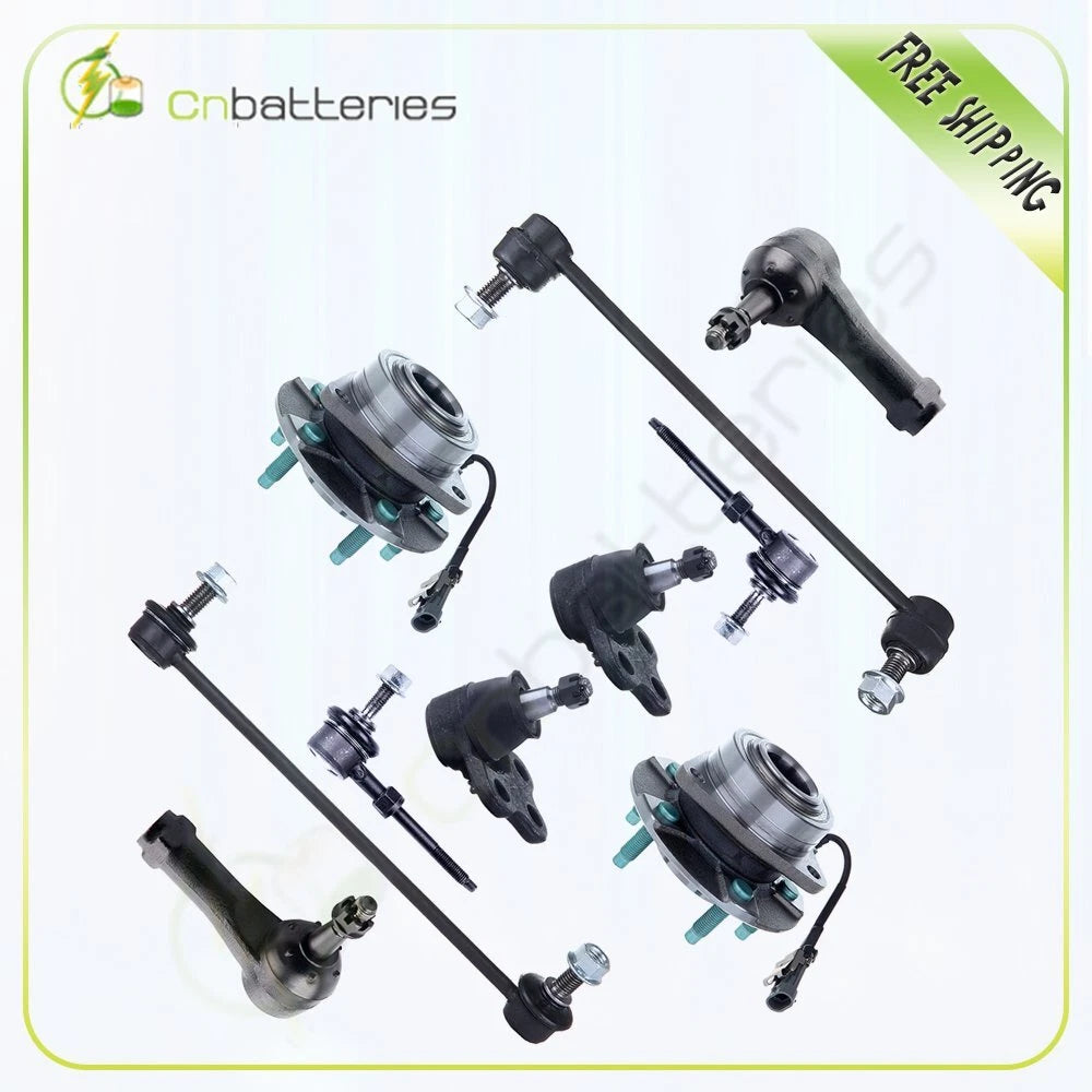 10Pc Wheel Bearing Hub Tie Rod Ball Joint Sway Bar for Vue Torrent Equinox (2002–2009)