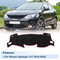 Dash Cover for Nissan Qashqai J11 (2014–2020) Flannel Black Red Edge Set