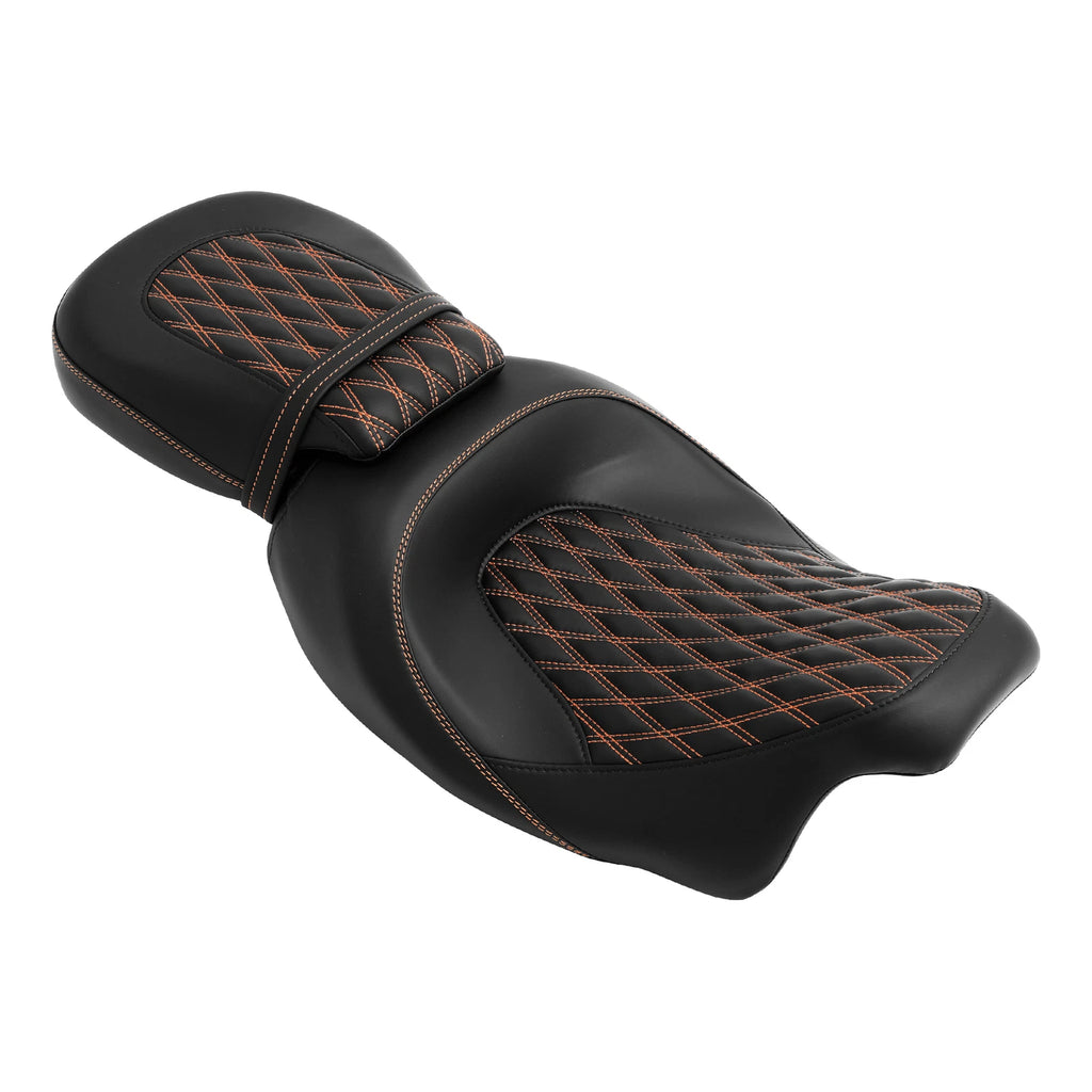 Gel Seats for Harley CVO Road Glide (2009–2023) - Black/Orange