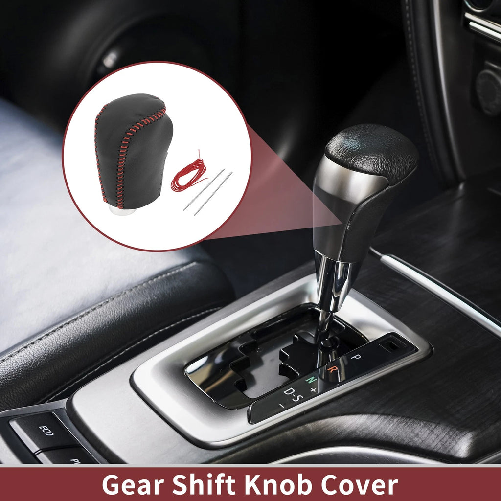 1 Pc Gear Shift Knob Cover for Nissan Rogue Sport (2017–2021) Black Red