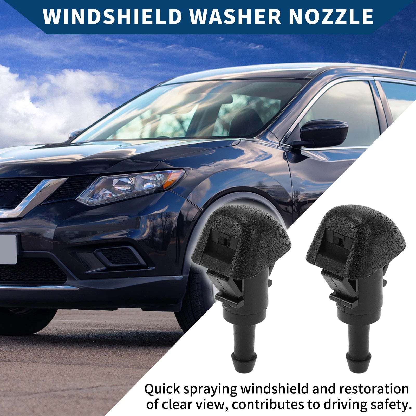 2 Pcs Front Windshield Washer Nozzles for Subaru Outback Legacy 