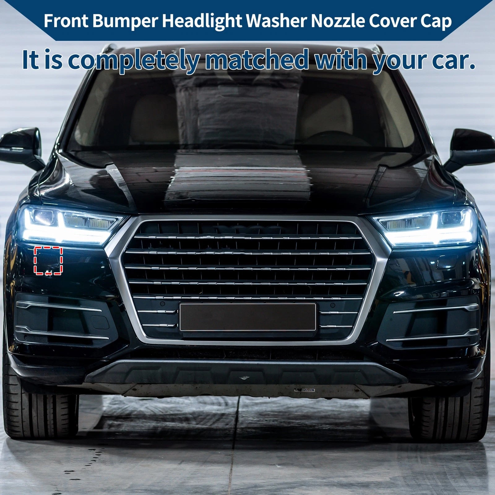 Front Right Washer Nozzle Cover Cap for Audi Q7 (2016–2021) 1Pcs Dark Gray