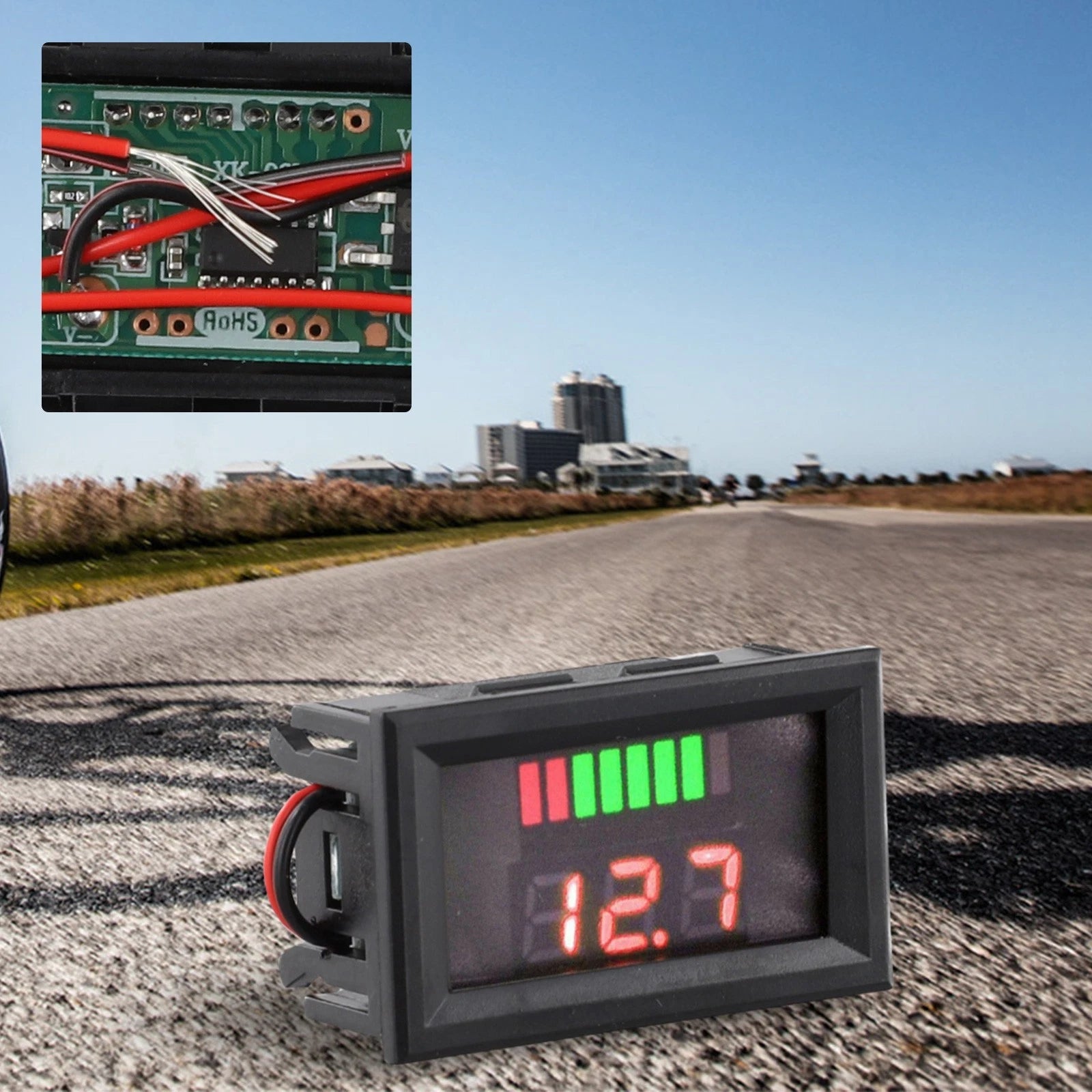 LED Digital Voltmeter Gauge 12V-60V for Car Marine Motorcycle
