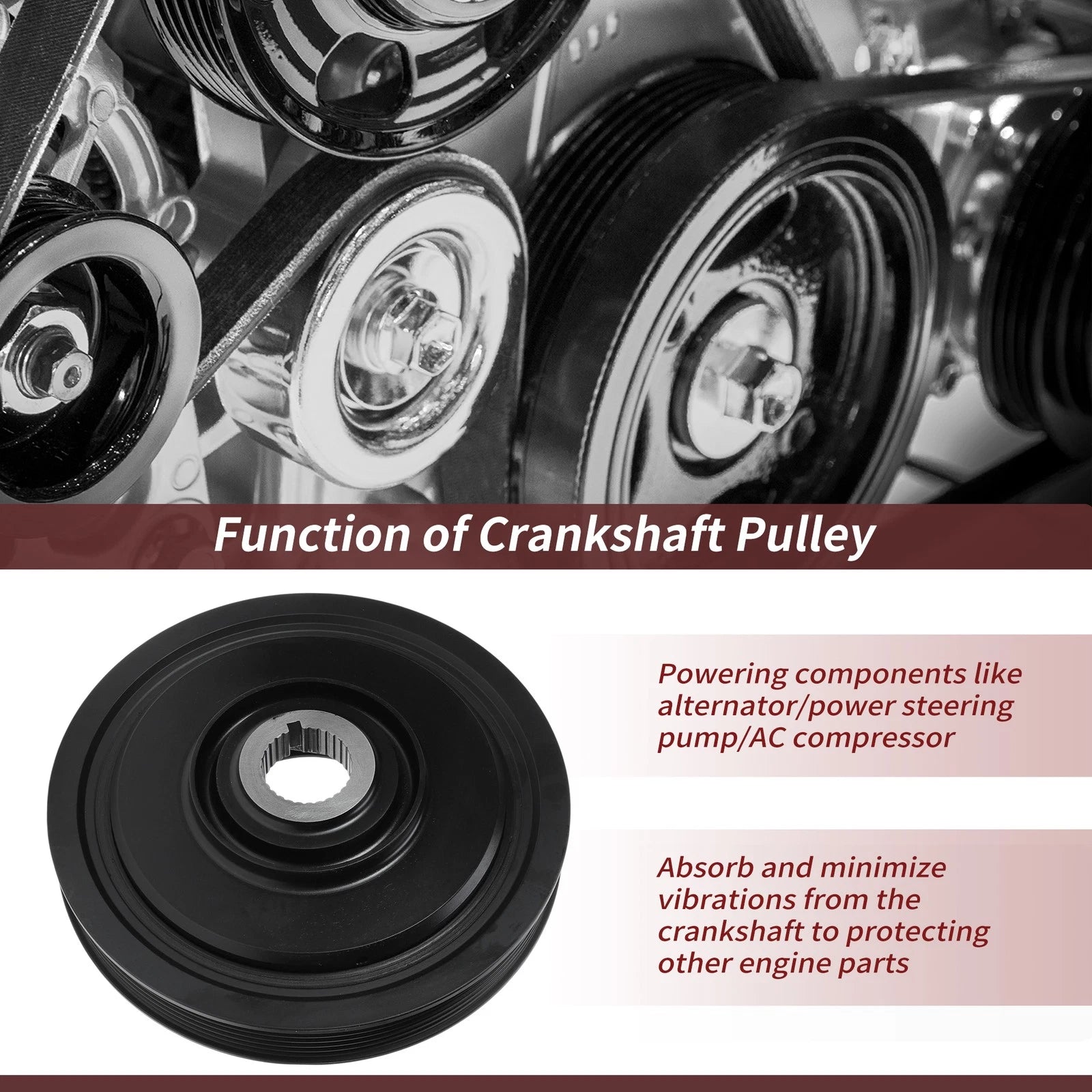 Harmonic Balancer Crankshaft Pulley for Acura MDX, Honda, Saturn (No.594267)