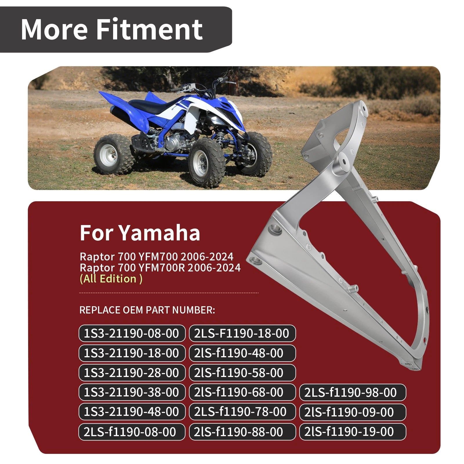 Aluminum Sub Frame for Yamaha Raptor 700 YFM700 YFM700R (2006–2024)