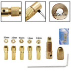 7X Brass Collet Drill Chucks Adapter for Motor Shaft Accessories