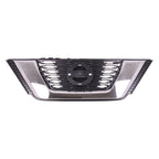 Replacement Black ABS Front Grille w/Chrome Molding for 2017-2018 Nissan Rogue