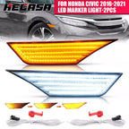Clear Switchback Sequential LED Signal Side Marker Lights for Honda Civic (2016–2021)