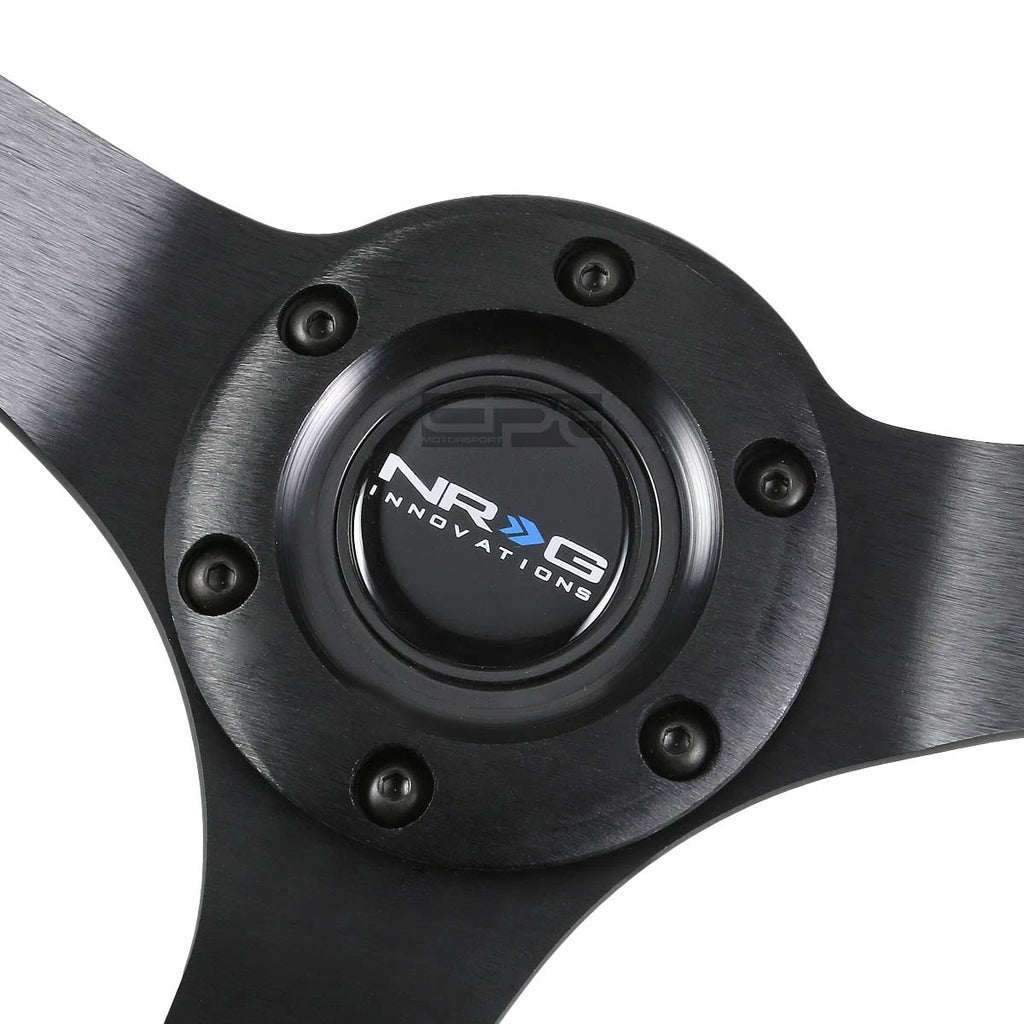 NRG RST-036BSB-BK 35CM Deep Dish Anodized Aluminum Wooden Steering Wheel