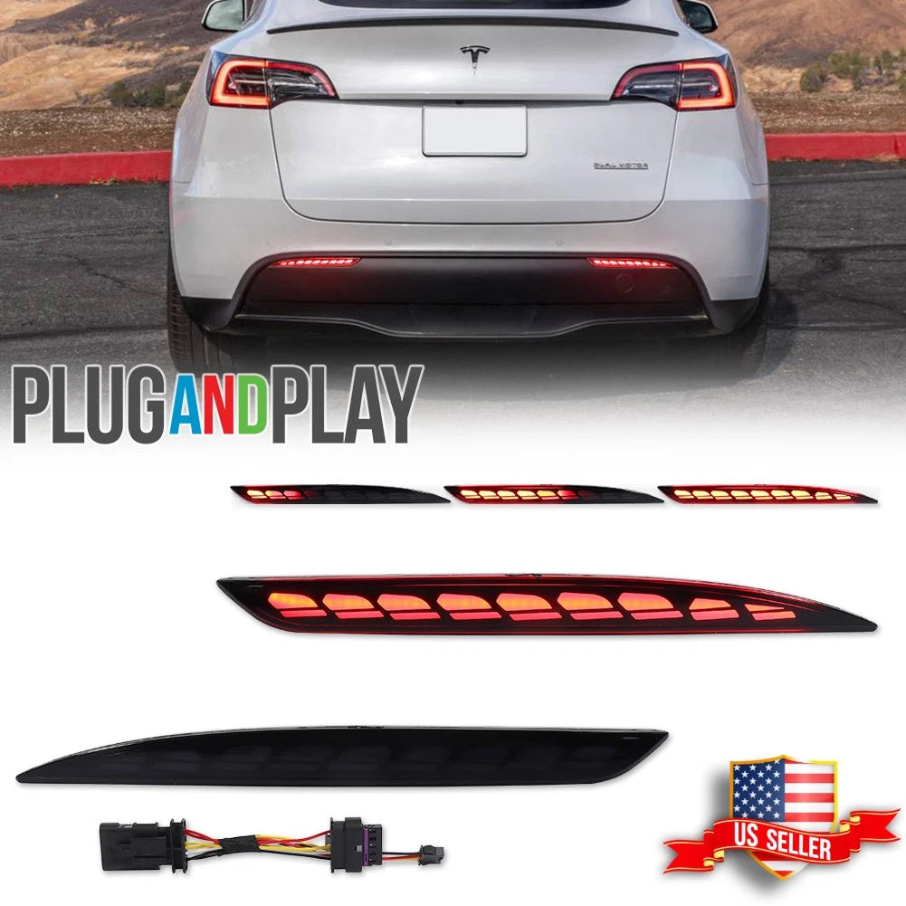 Smoked LED Tail Brake Signal Lights for Tesla Model Y (2021–2024)