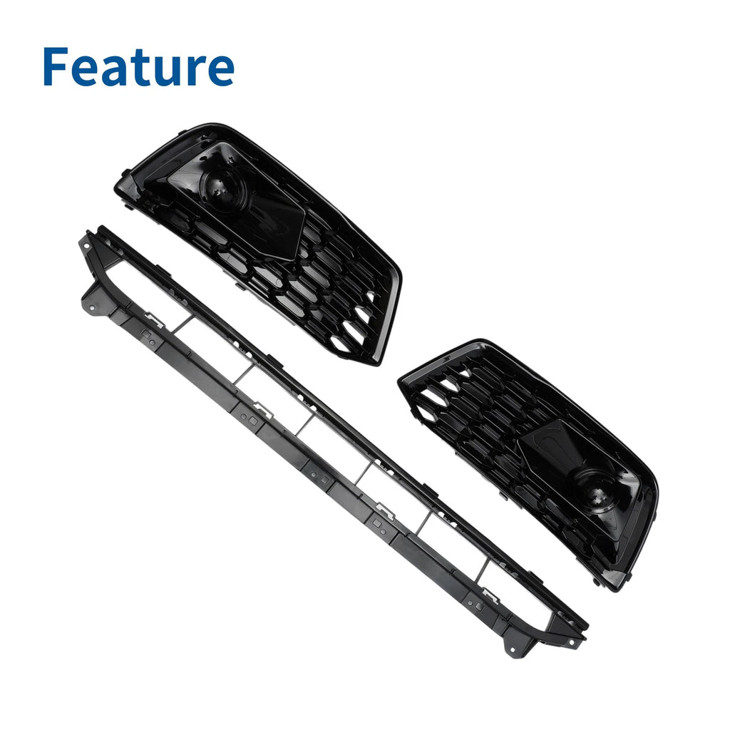 Set of 1 Front Lower Bumper Grille for Audi Q5L (2018–2020) Black ABS
