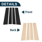 Set of 4 Door Pillar Window Trim for Toyota Sequoia (2008–2014) Black