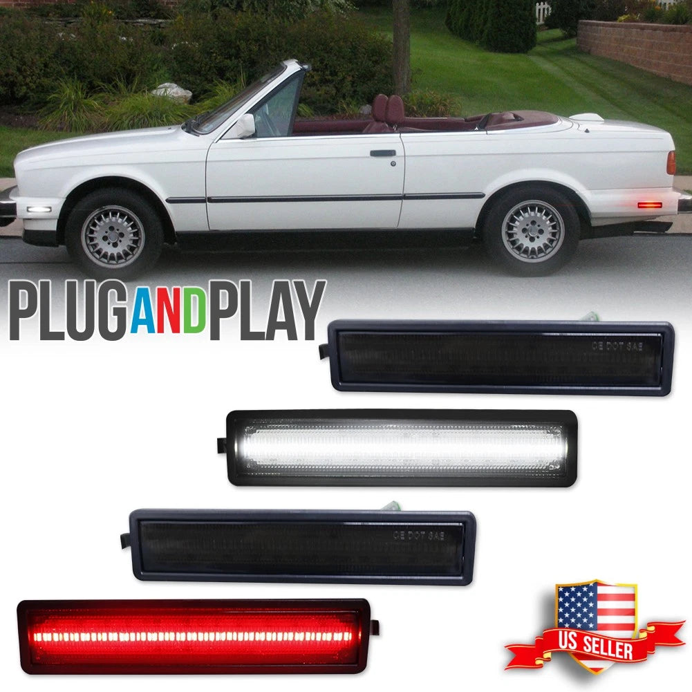 Smoked LED Side Marker Lights for BMW E30 3 Series & E34 5 Series (1982–1996)