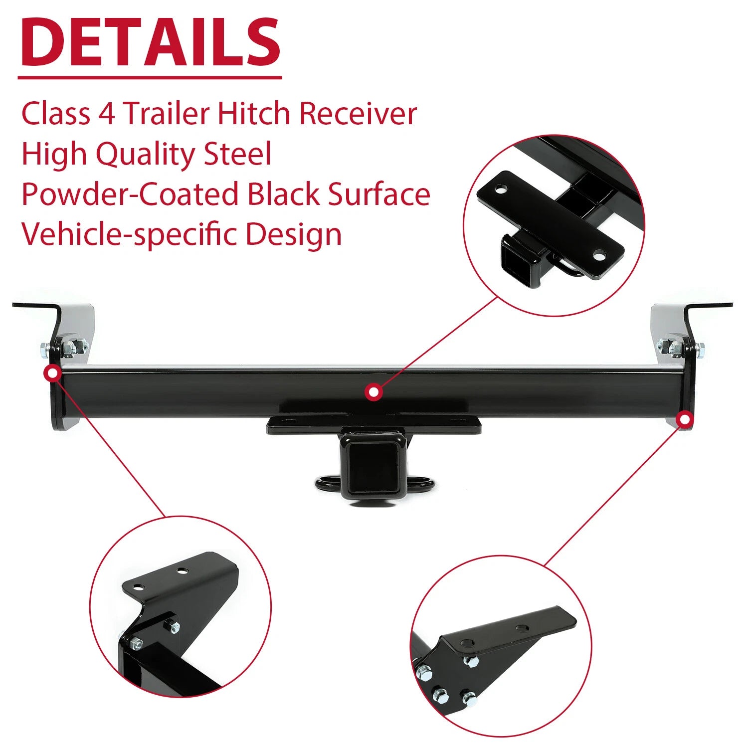 Class 4 Trailer Rear Bumper Tow Hitch Receiver 2" for Toyota Tacoma (2016–2023)