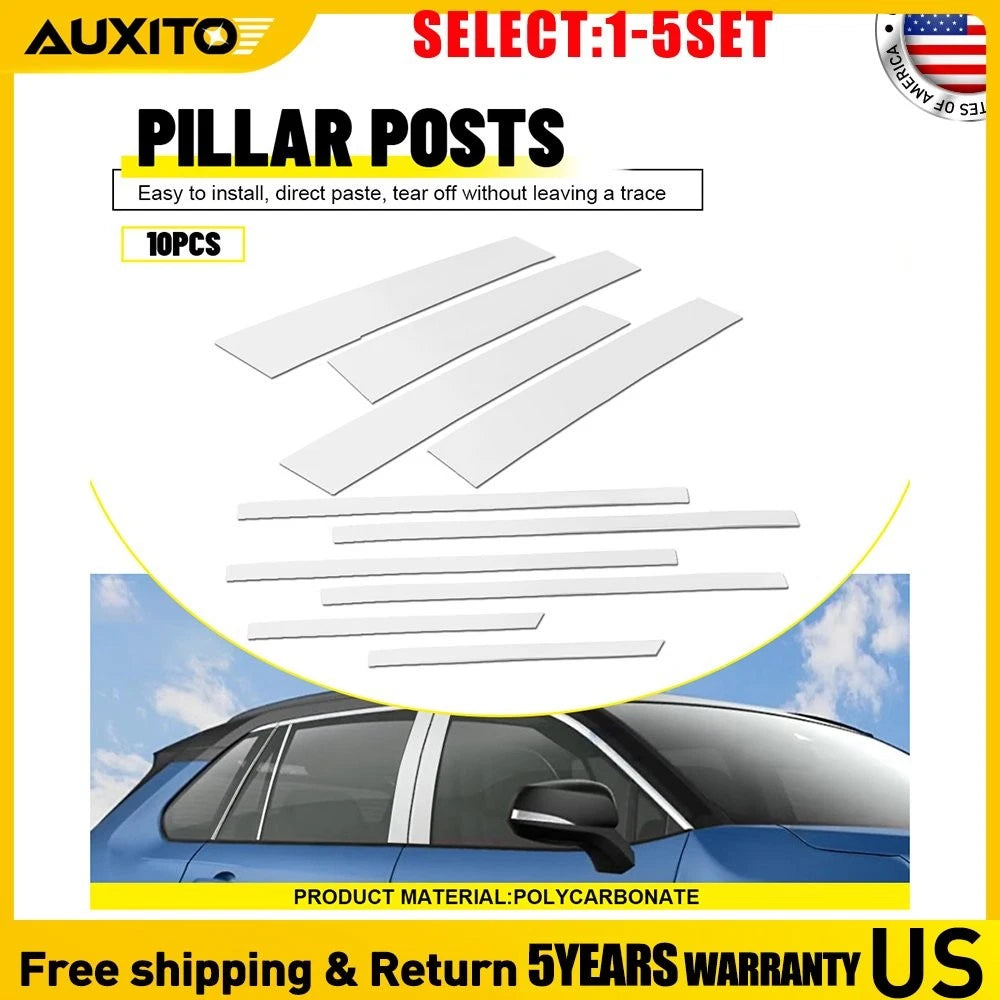 Stainless Steel Chrome Window Pillar Covers for Toyota RAV4 (2019–2025)