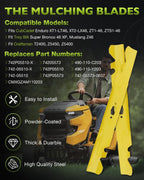 Set of 2 Mower Blades & Deck Mulch Plate Cover Plug for Cub Cadet (490-110-C203, 631-05195A)