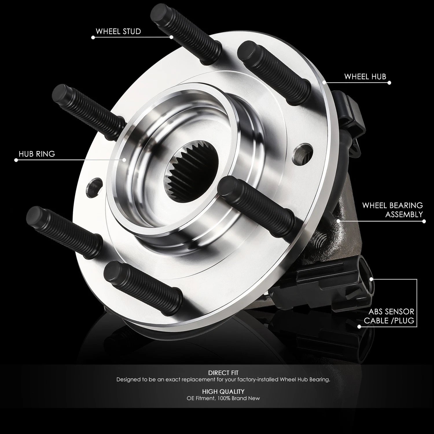 Set of 2 Front Wheel Bearing Hubs for Chevy SSR, Trailblazer, GMC Envoy (2002–2009)