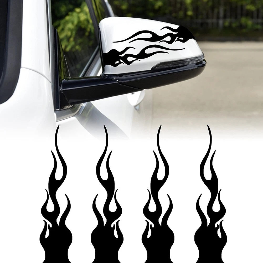 Set of 4 Flame Stickers for Car Decoration