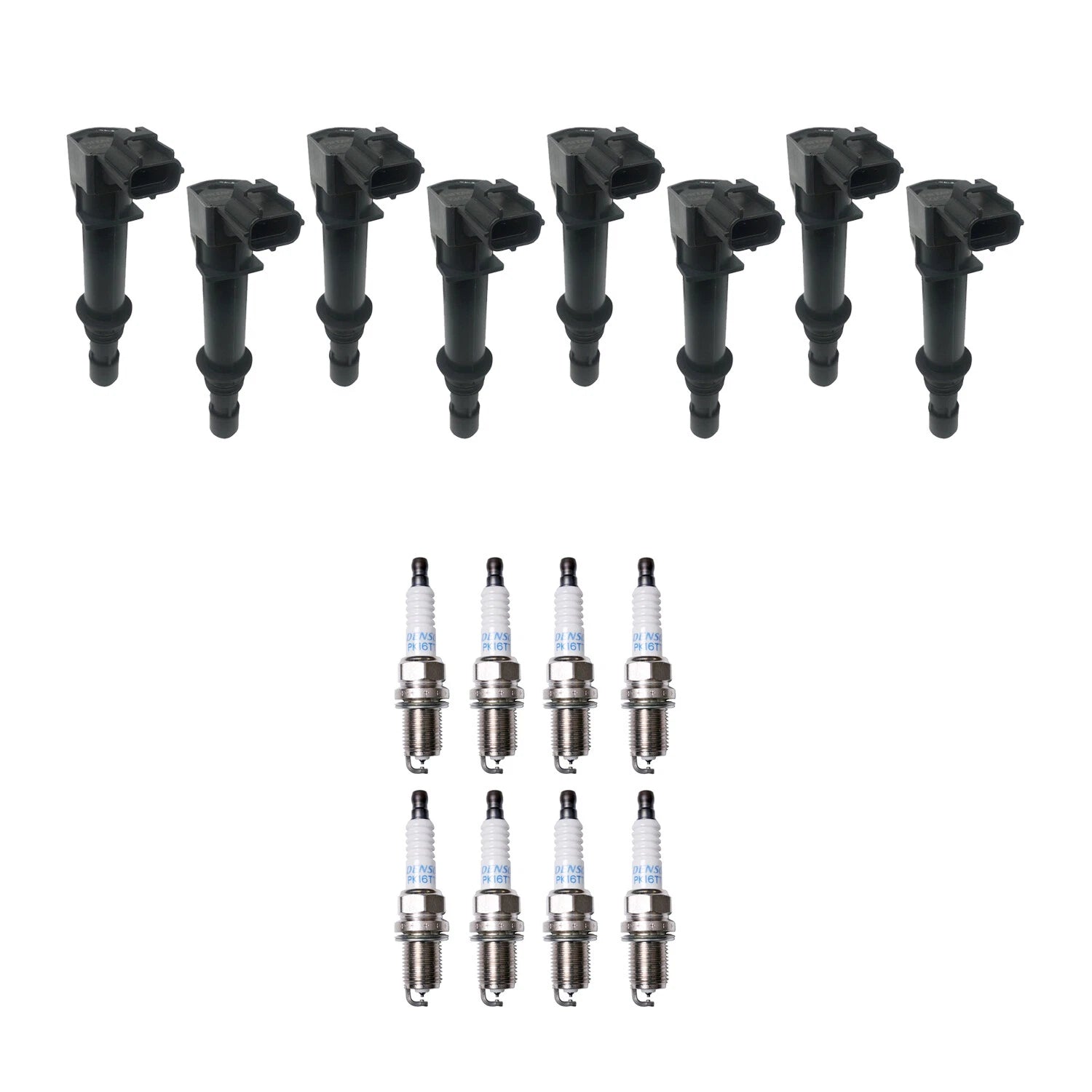 Set of 8 Ignition Coils & Denso Platinum Spark Plugs for Dodge Dakota (1997–2004)