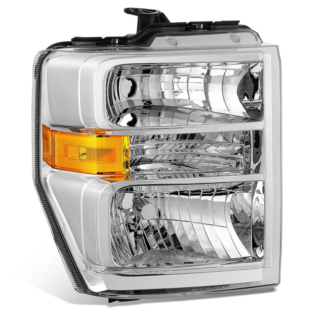 Passenger Side Headlight for Ford E-150-750 SD (2008–2021) - Chrome, Amber
